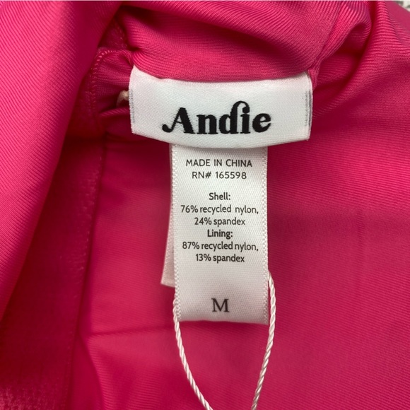 Andie The Marbella One-Piece Medium Pink Swimsuit Maillot Tank Full Bottom AO246 - Picture 9 of 11